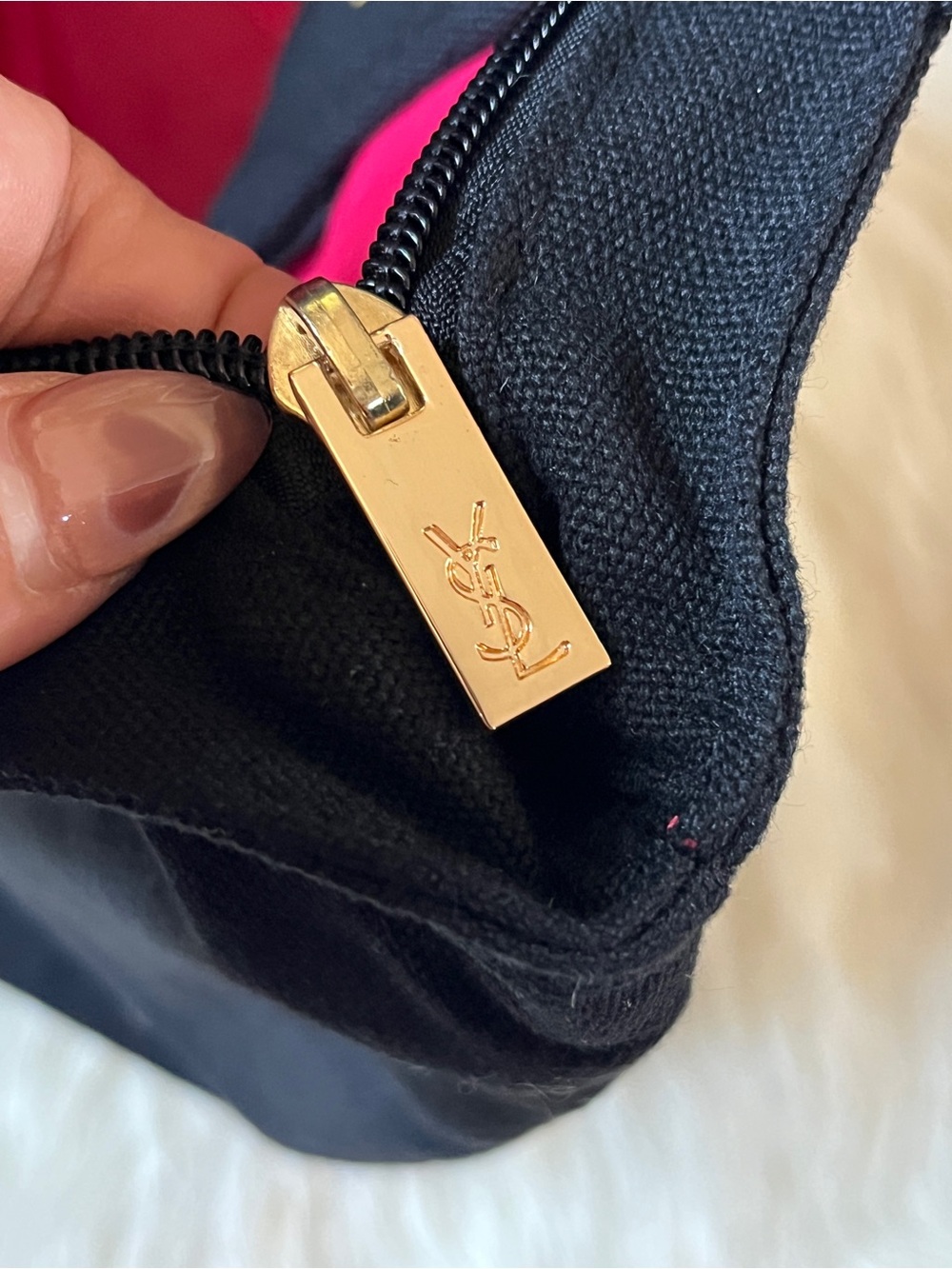 Yves Saint Laurent Black Canvas Tote with Gold YSL Embroidery, GWP - Picture 10 of 16